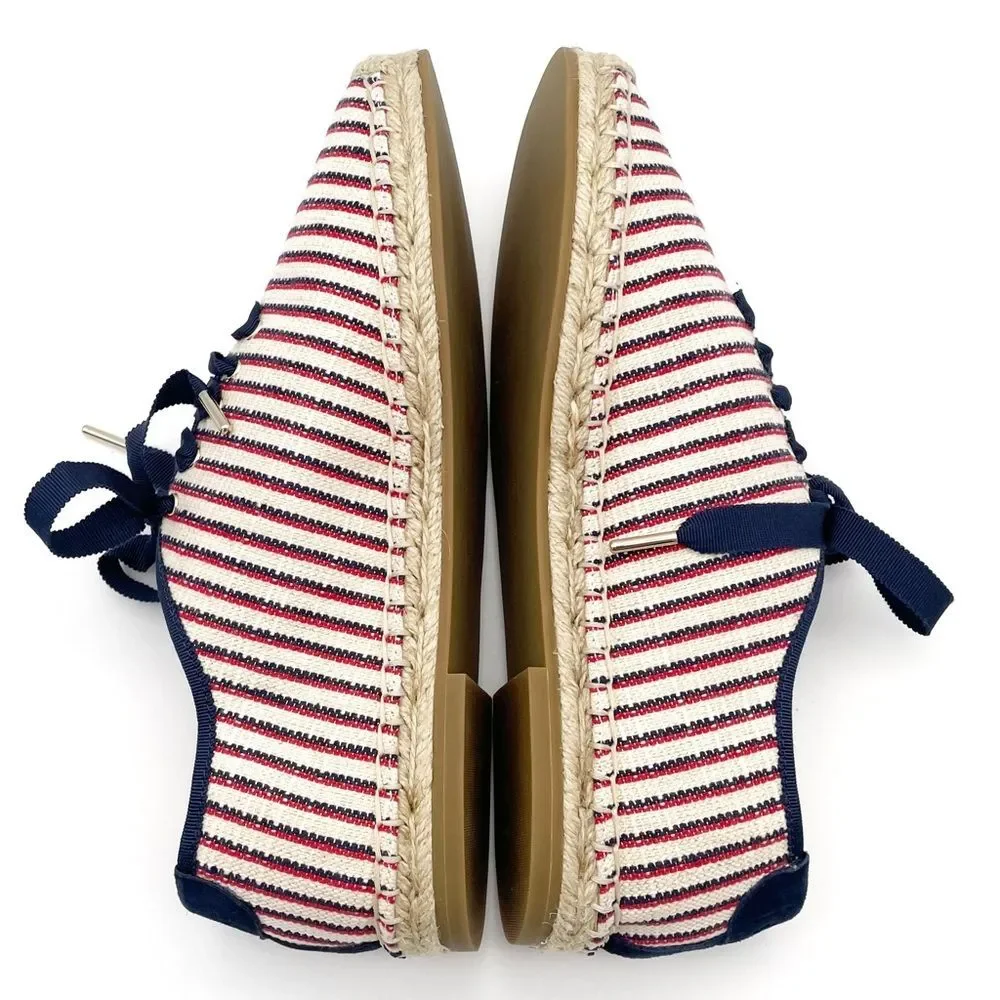 NWT Joie Corston Espadrille Sneaker Navy Red Cream Gold Women’s 38.5 US 7.5-8
